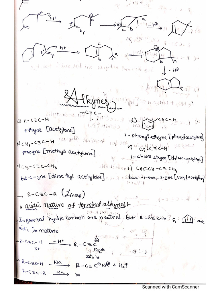 Alkynes Notes - Nagendra Sir | PDF