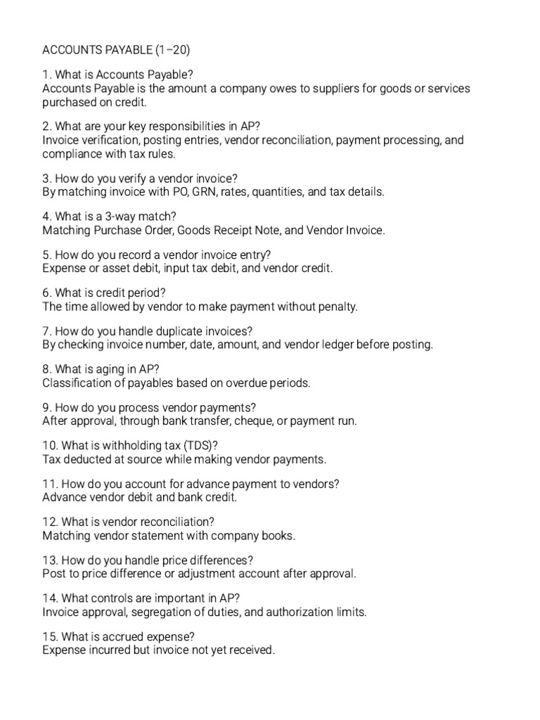 Accountant Interview | PDF | Debits And Credits | Accounts Payable