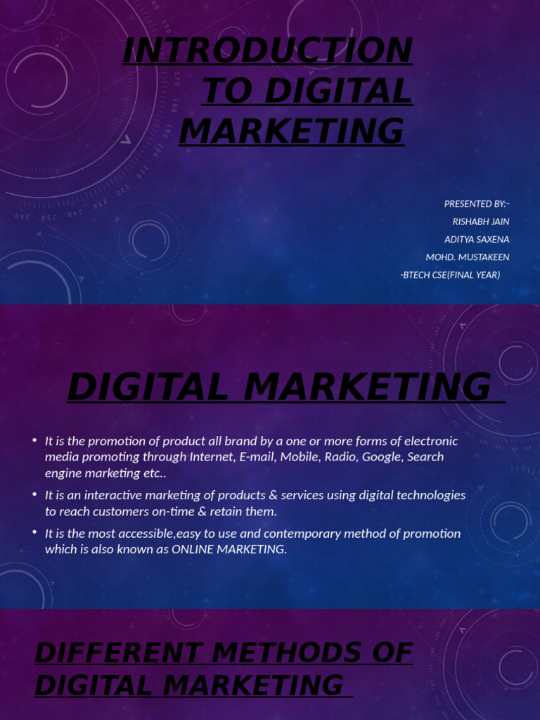 Digital Marketing Overview and Internship | PDF | Digital Marketing ...