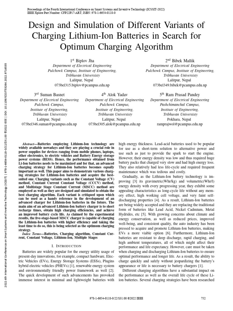 Optimal Charging Strategies for Li-Ion Batteries | PDF | Rectifier ...