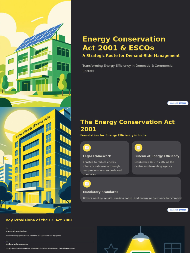 Energy Conservation Act & ESCOs Overview | PDF | Energy Conservation ...
