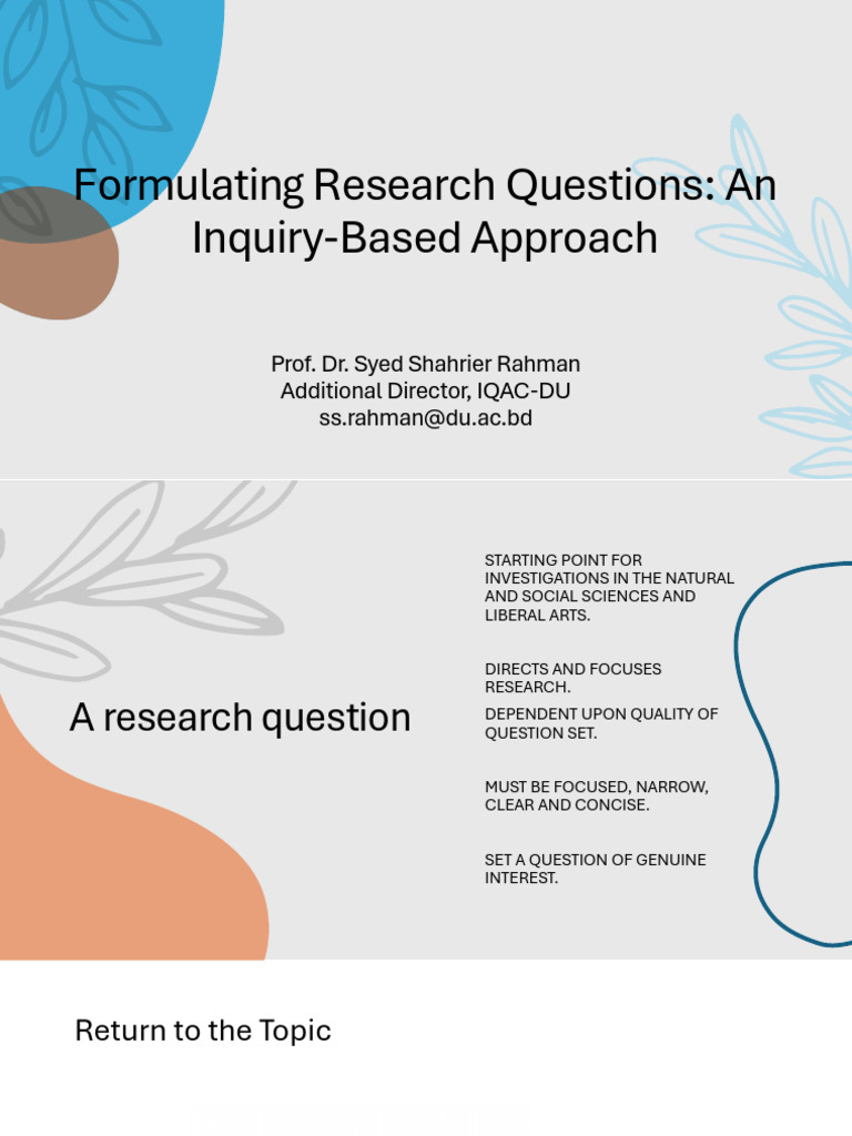 Crafting Effective Research Questions | PDF | Quantitative Research ...
