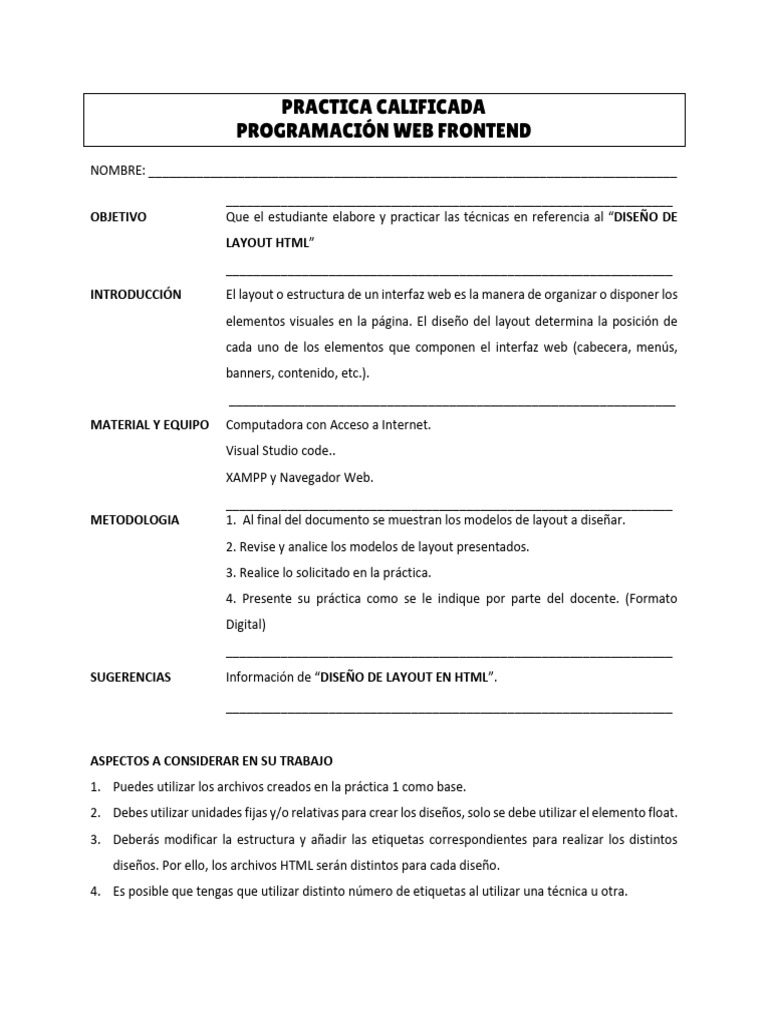02 Practica Layout | PDF | HTML | Red mundial