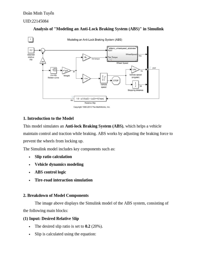 Simulink Models for Vehicle Control Systems | PDF | Anti Lock Braking ...