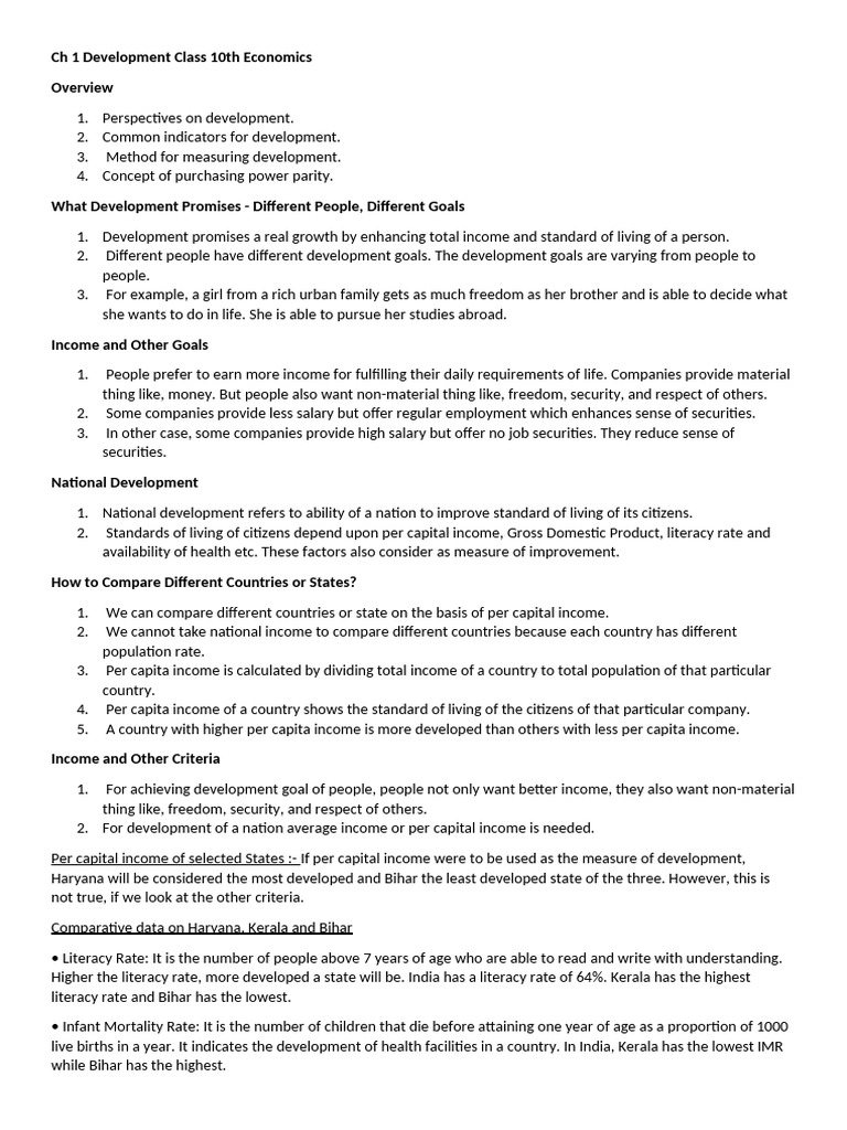 Development Indicators in Economics | PDF | Standard Of Living | Income