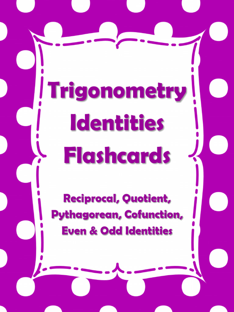 Trigonometry Identities Flashcards | PDF | Euclidean Geometry ...