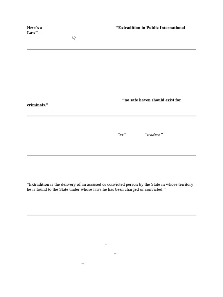 Extradition in Public International Law | PDF | Extradition ...