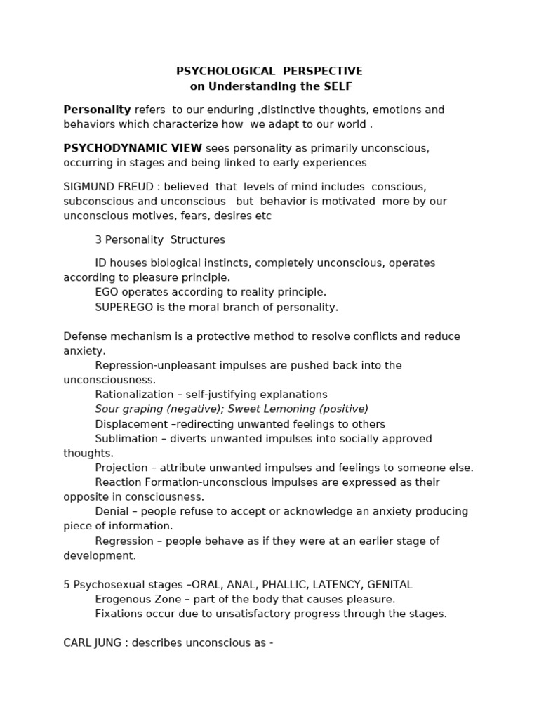 Understanding Personality Theories | PDF | Unconscious Mind | Psychology