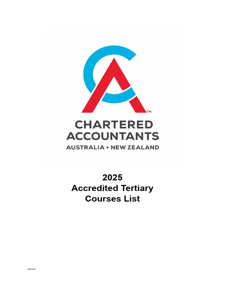 2025 Accredited Tertiary Courses List | PDF | Accounting | Business