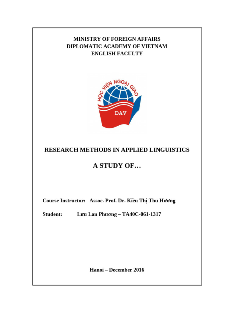 Research Methods in Applied Linguistics | PDF