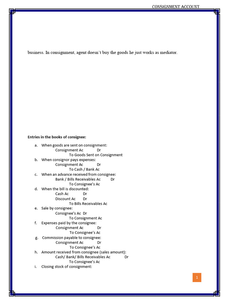 Consignment Accounting Explained | PDF | Private Sector | Business