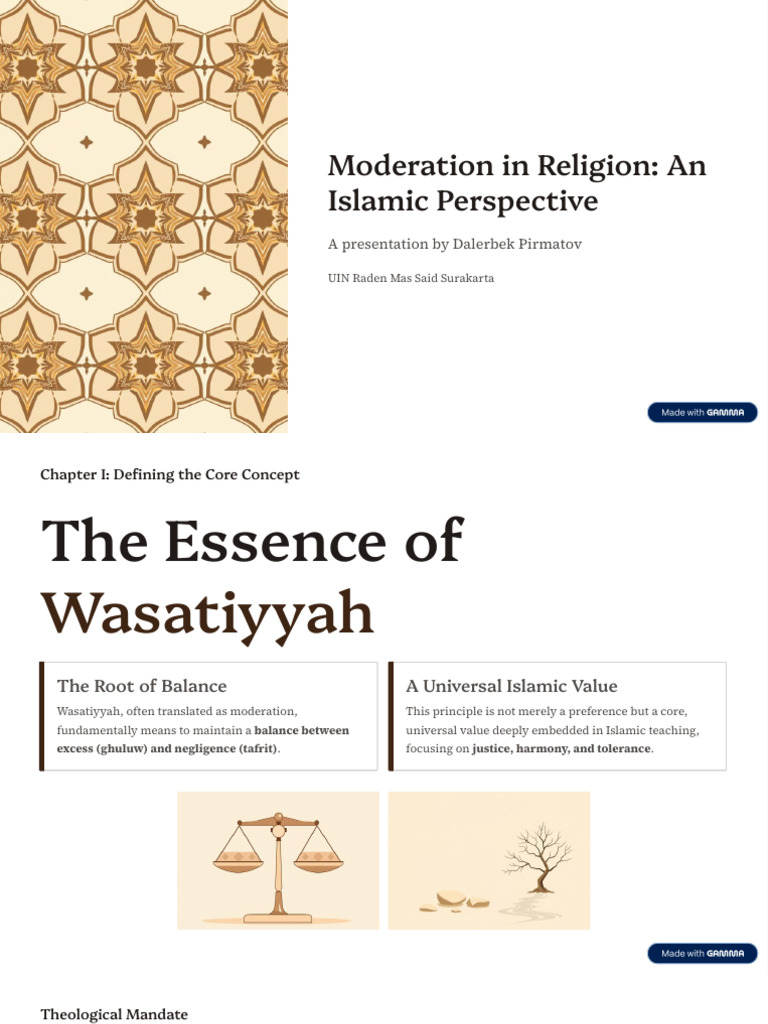 Islamic Moderation: Wasatiyyah Explained | PDF | Spirituality