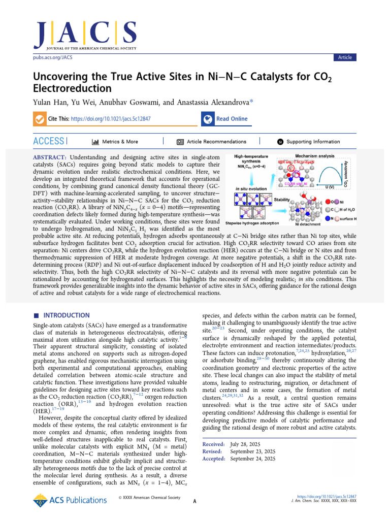 Uncovering The True Active Sites in Ni N C Catalysts For Co2 ...