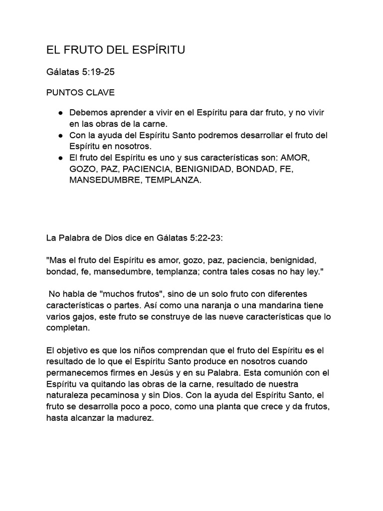 Fruto del Espíritu: Amor y Virtudes | PDF | Fruto Del Espiritu Santo | Amor