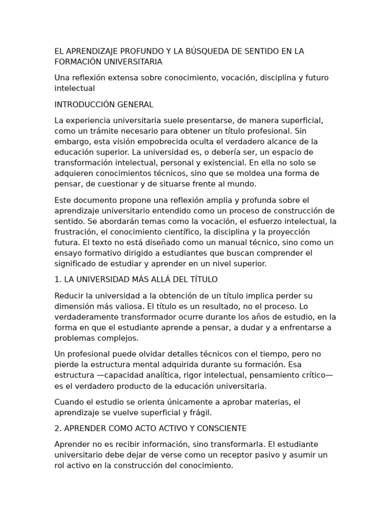 Aprendizaje Profundo en la Universidad | PDF | Aprendizaje | Pensamiento