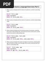 SQL Queries for Customer Data Retrieval | PDF
