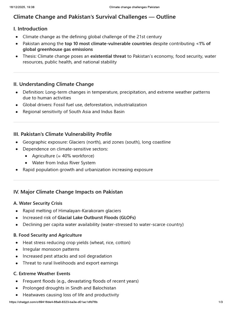 Climate change challenges Pakistan | PDF | Environmental Impact | Human ...