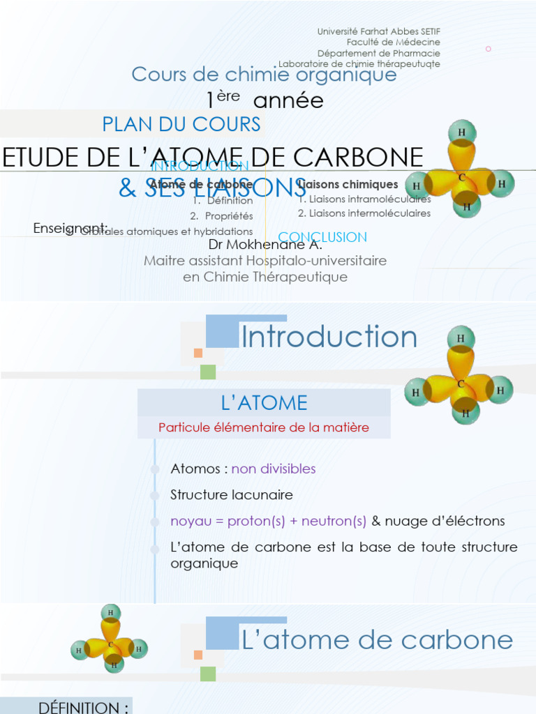 Atome de Carbone et ses Liaisons chimiques | PDF | Liaison chimique ...