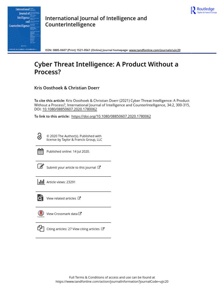 Cyber Threat Intelligence: Process Gaps | PDF | Computer Security ...
