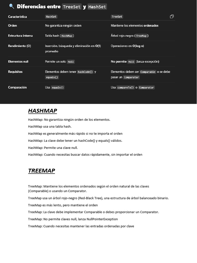 Comparativa entre HashMap y TreeMap en Java | PDF | Informática ...