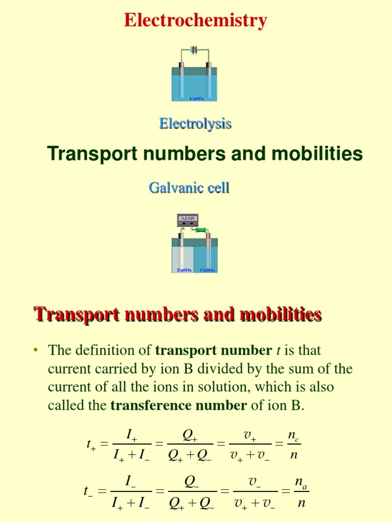 Transport Numbers and Ionic Mobility | PDF | Electrochemistry | Physics