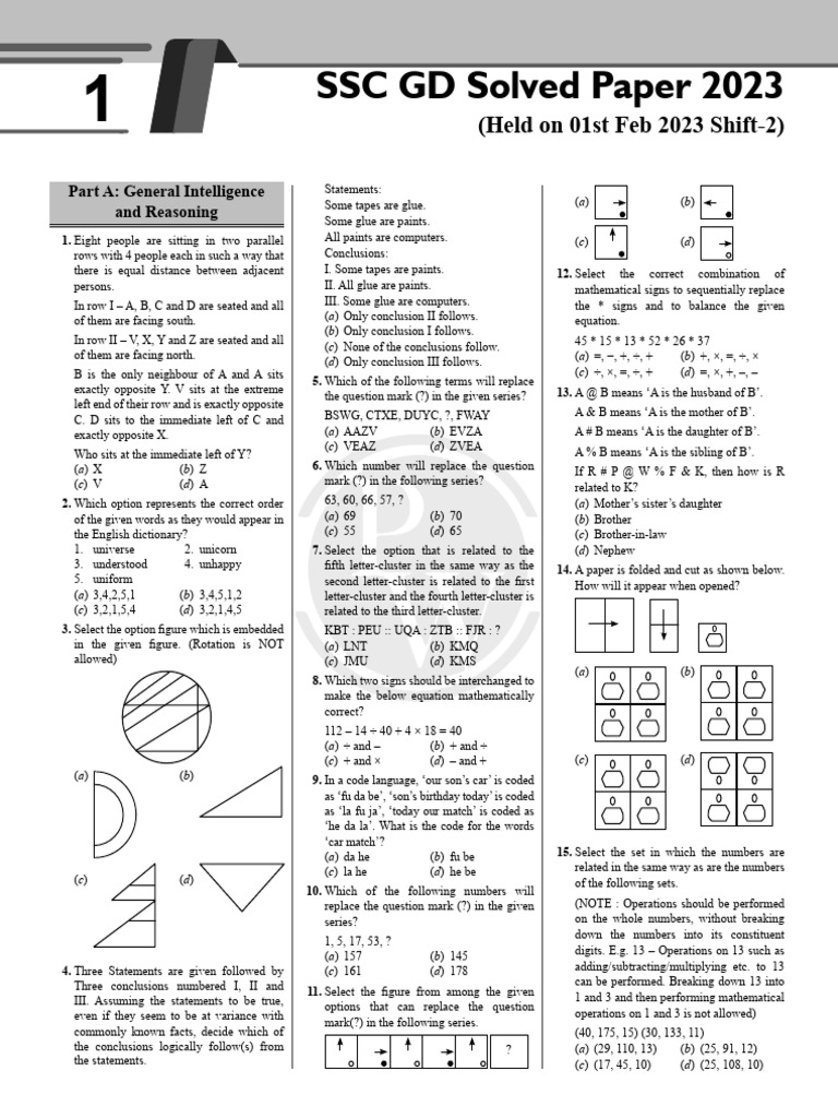 General Intelligence and Reasoning Test | PDF