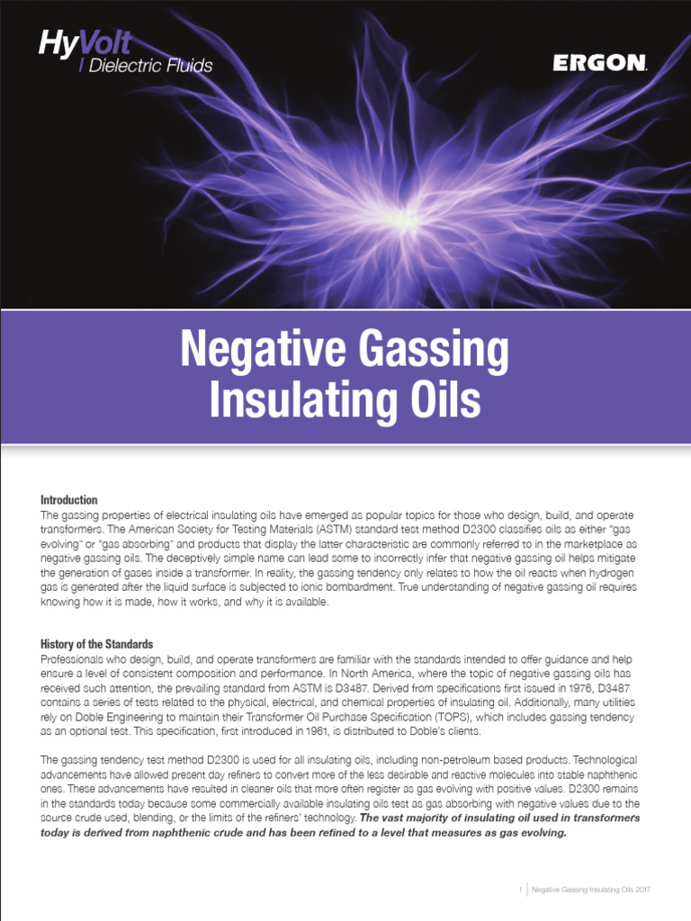 HyVolt - Negative Gassing Insulating Oils | PDF | Gases | Hydrogen