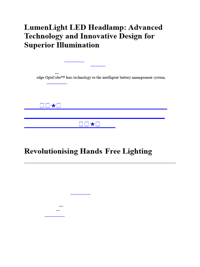 LumenLight LED Headlamp: Ultimate Illumination | PDF | Lighting | Headlamp