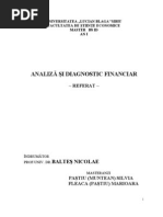 Referat La Analiza Si Diagnostic Financiar