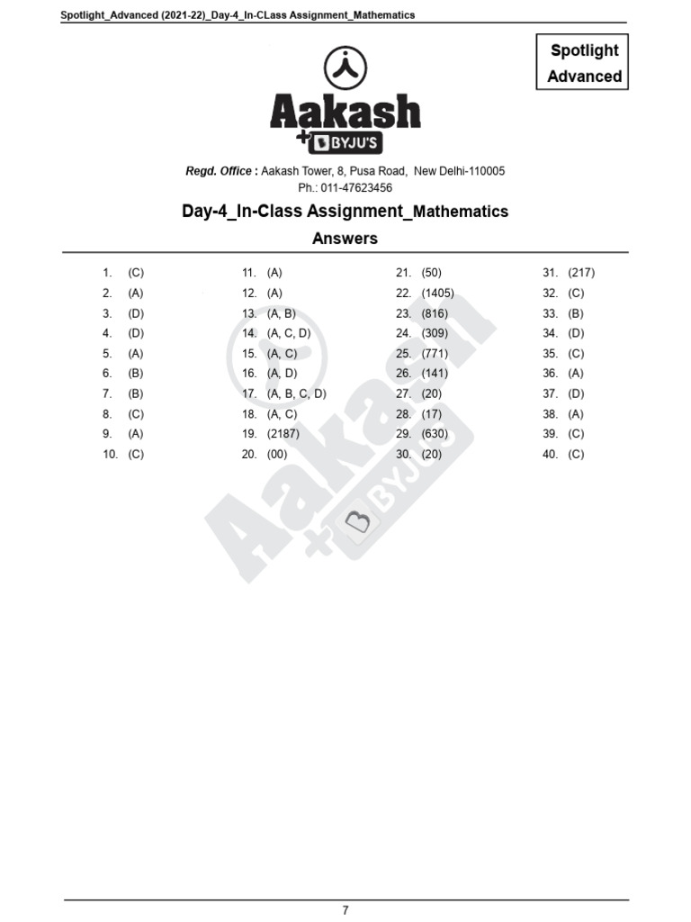 Day 4 Mathematics In-Class Assignment | PDF | Mathematics | Number Theory