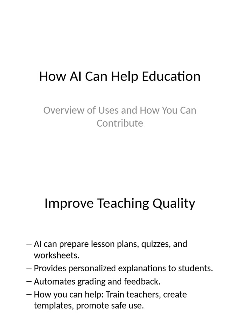 AI in Education: Enhancing Learning & Teaching | PDF