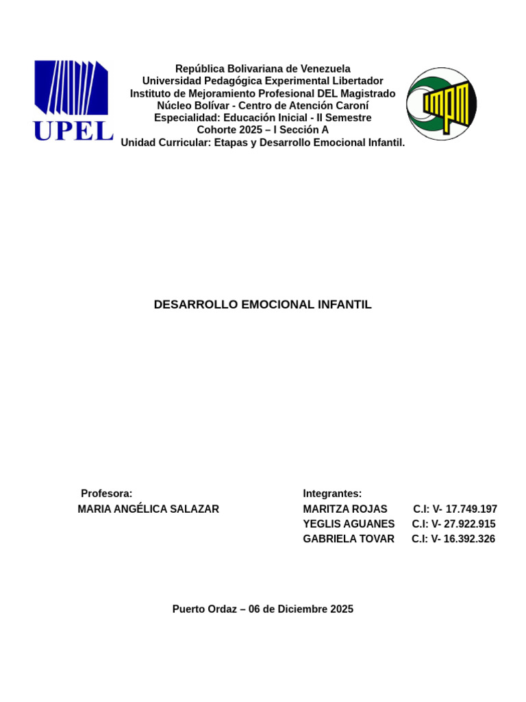 Desarrollo Emocional Infantil: Factores Clave | PDF | Las emociones ...