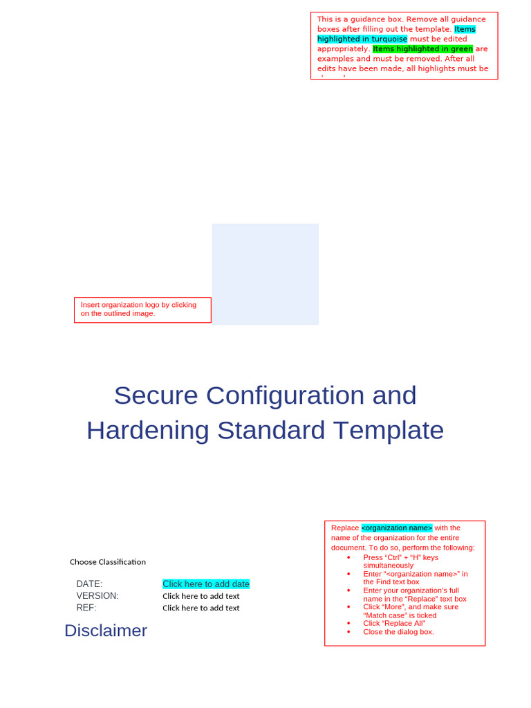 Secure Configuration Hardening Template | PDF | Security | Computer ...