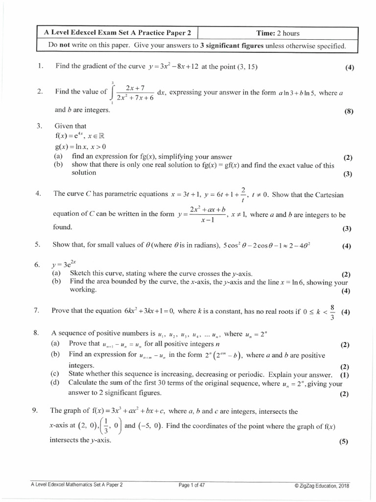 Pure Practice Paper 2 | PDF