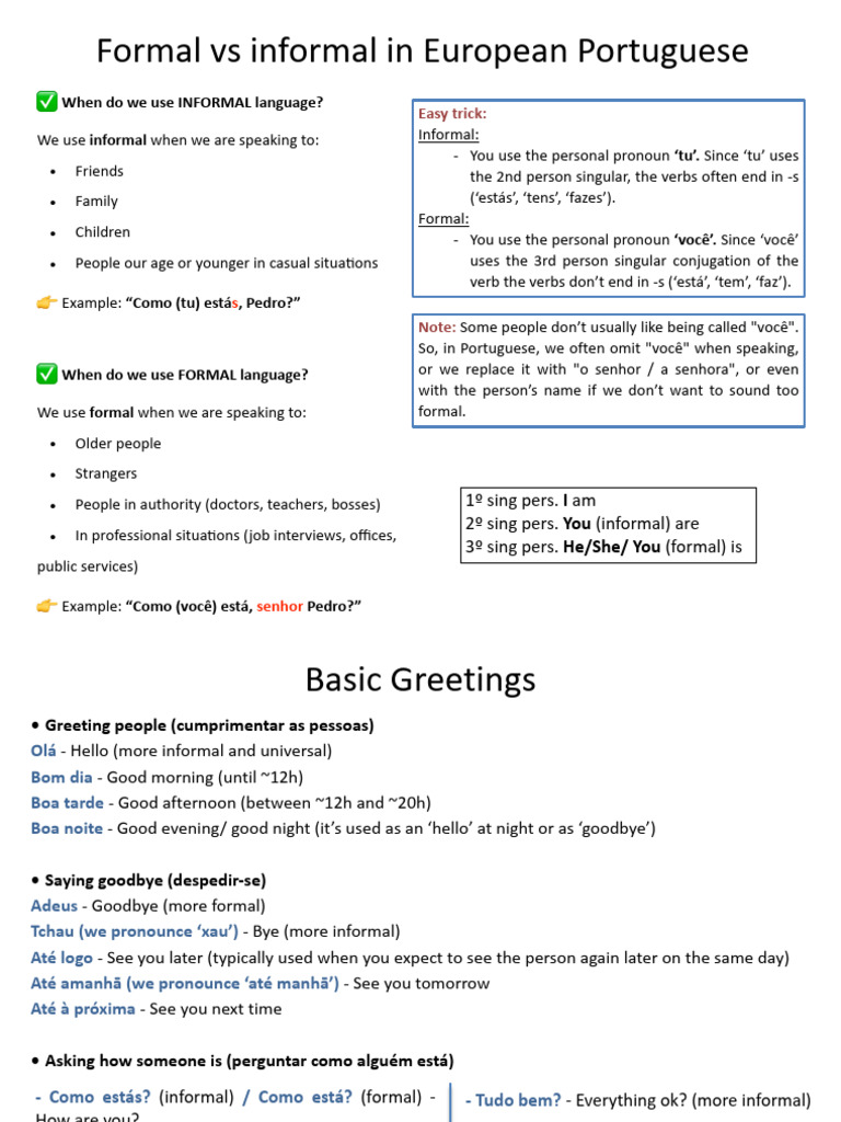 Uso de Linguagem Formal e Informal em Português | PDF