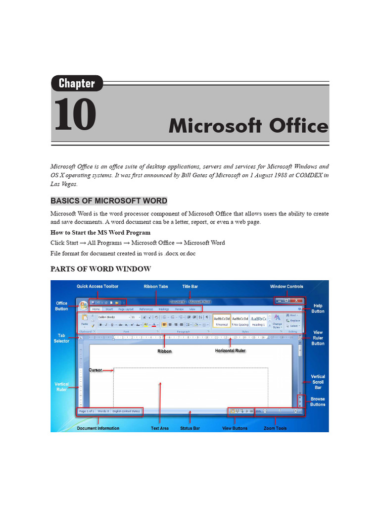 Microsoft Office Overview and Word Basics | PDF | Microsoft Excel ...