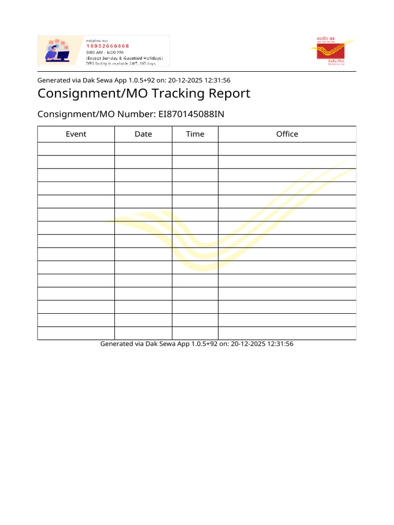 Tracking Report EI870145088IN | PDF