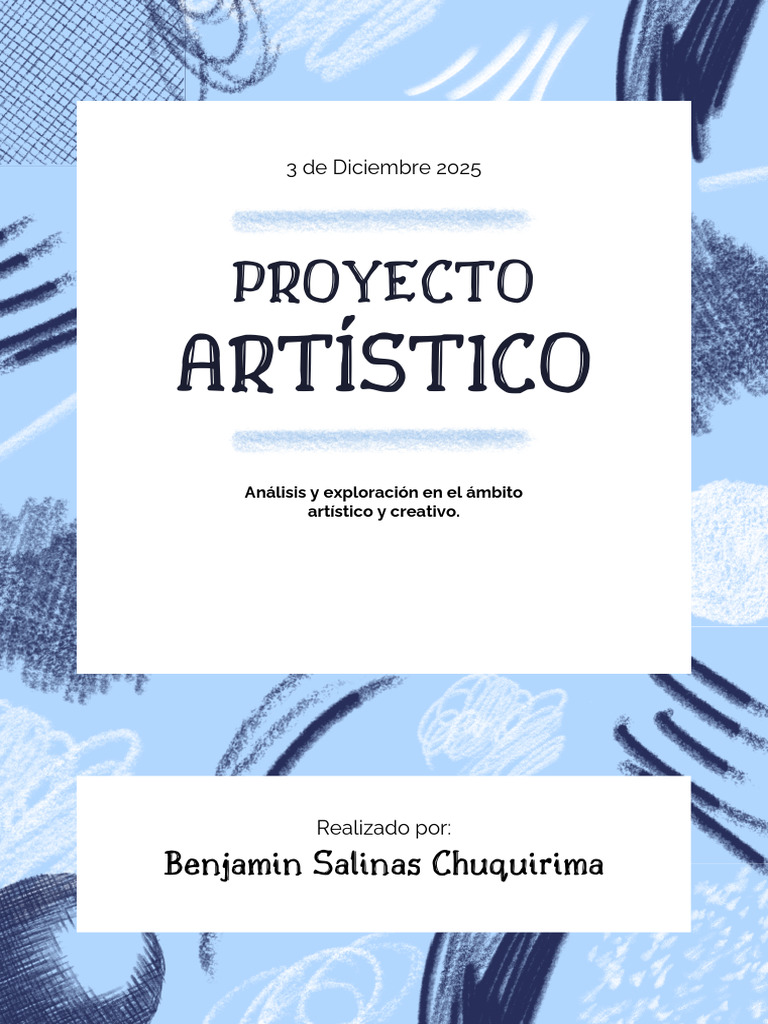 Documento A4 Portada Proyecto Artístico Creativo Azul | PDF