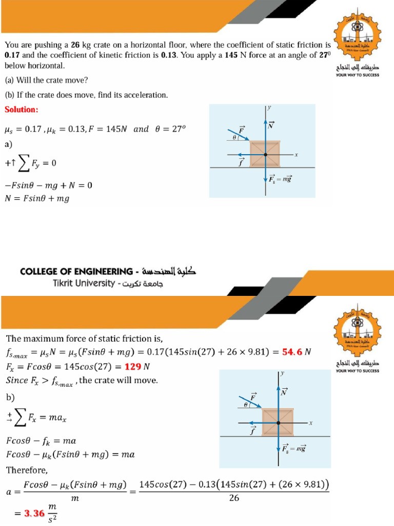 Examples Force and Friction | PDF