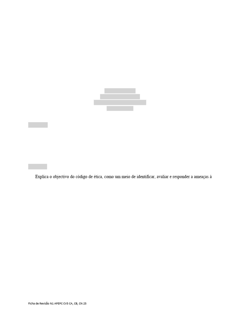 APEPC Ficha de Revisao I 25 | PDF
