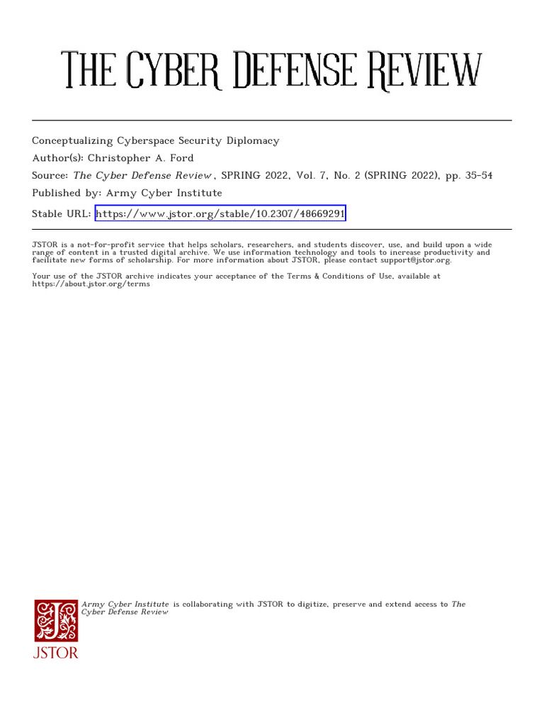 Cyberspace Security Diplomacy Framework | PDF | Computer Security ...