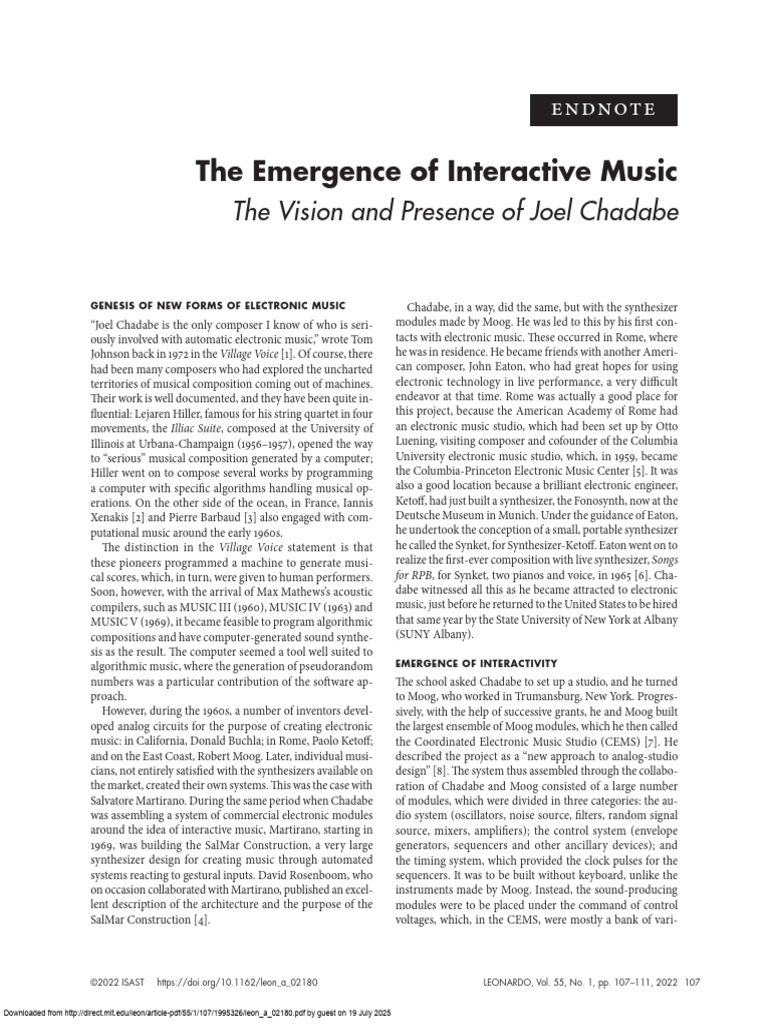 Interactive Electronic Music Evolution | PDF | Synthesizer | Electronic ...