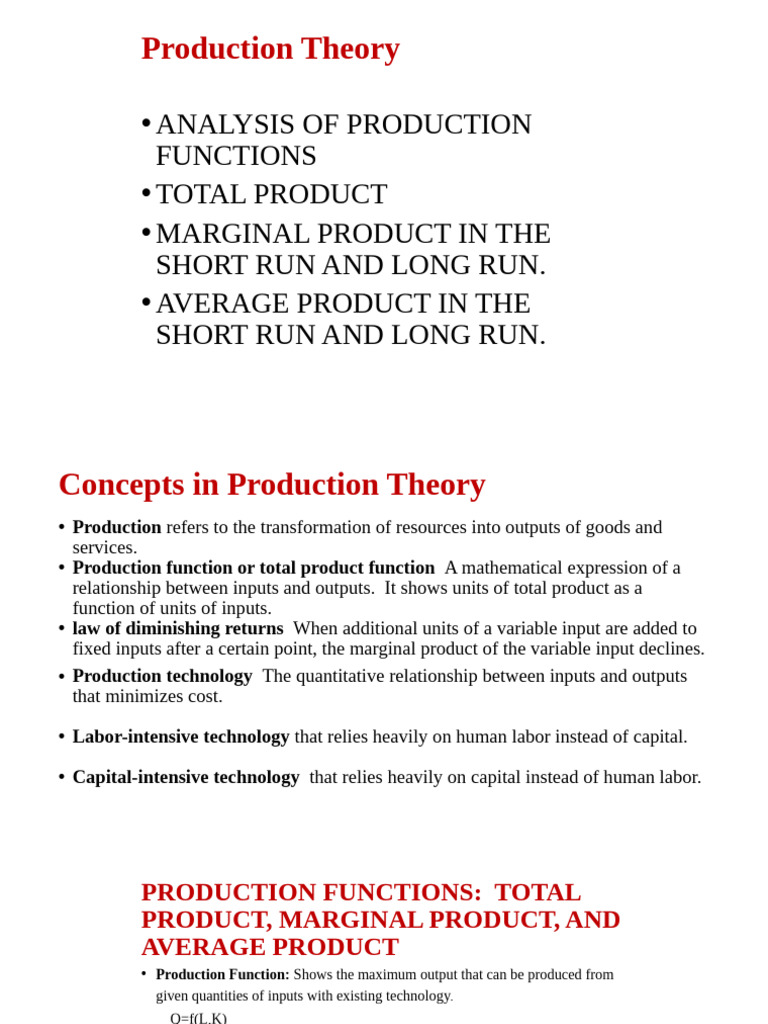 Understanding Production Functions and Isoquants | PDF | Marginal Cost ...