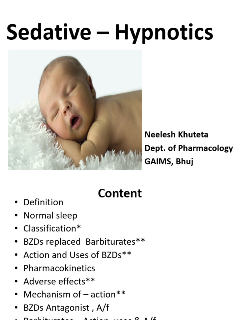 Sedative - Hypnotics | PDF | Benzodiazepine | Insomnia