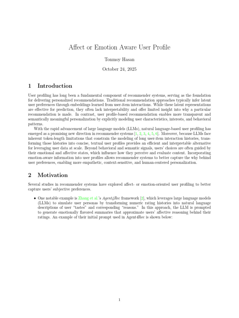 Affect Aware User Profile | PDF | Affect (Psychology)
