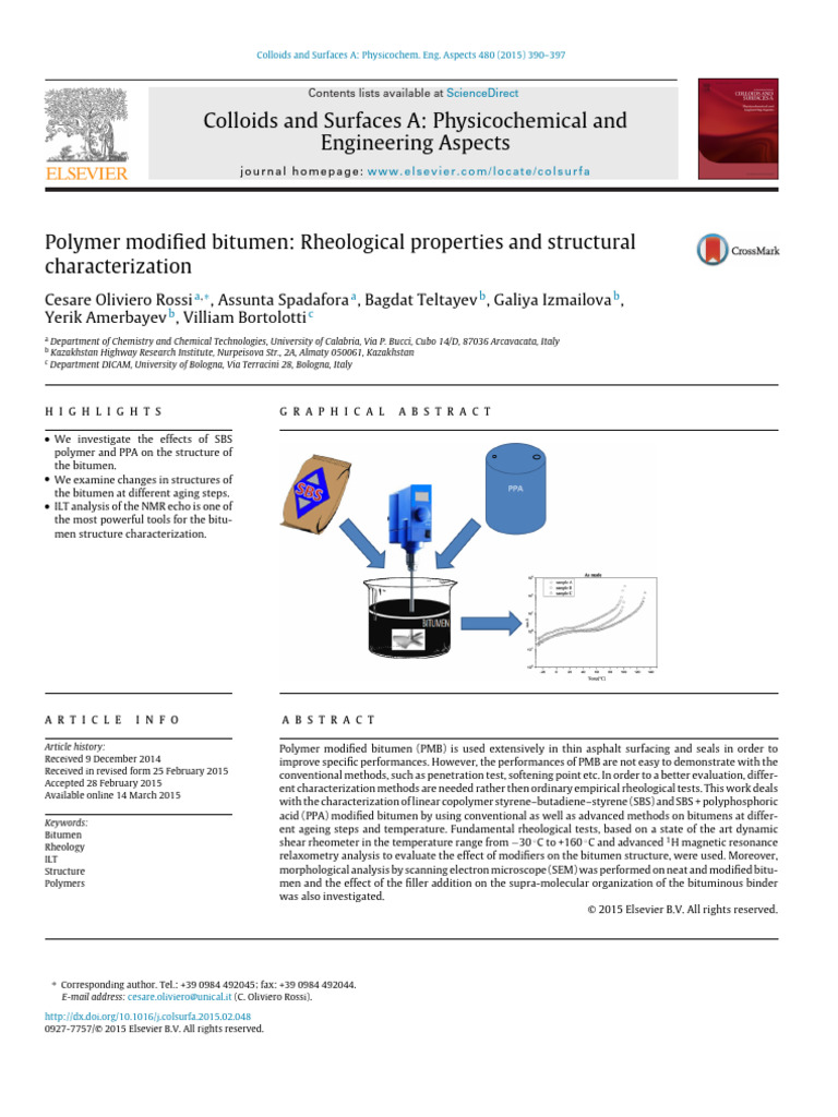 Polymer Modified Bitumen Characterization | PDF | Rheology | Viscosity