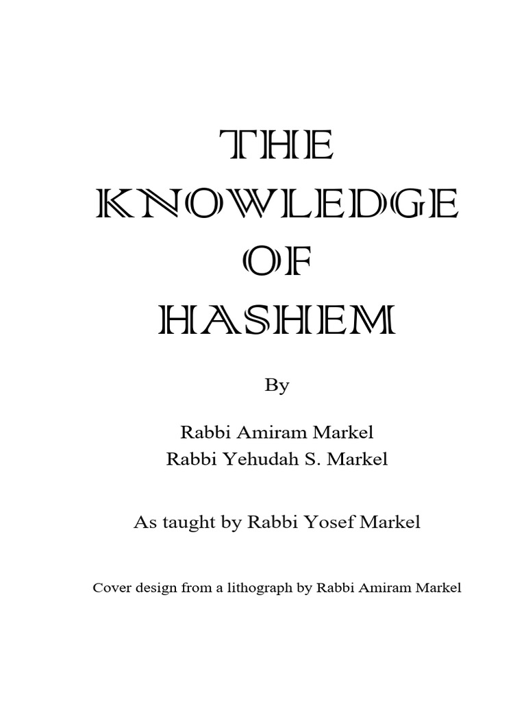 Understanding HaShem's Knowledge | PDF | Soul | Hasidic Judaism