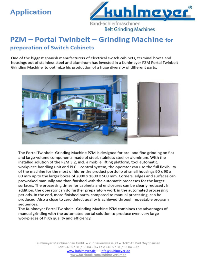 PZM Twinbelt Grinding Machine Overview | PDF | Grinding (Abrasive ...