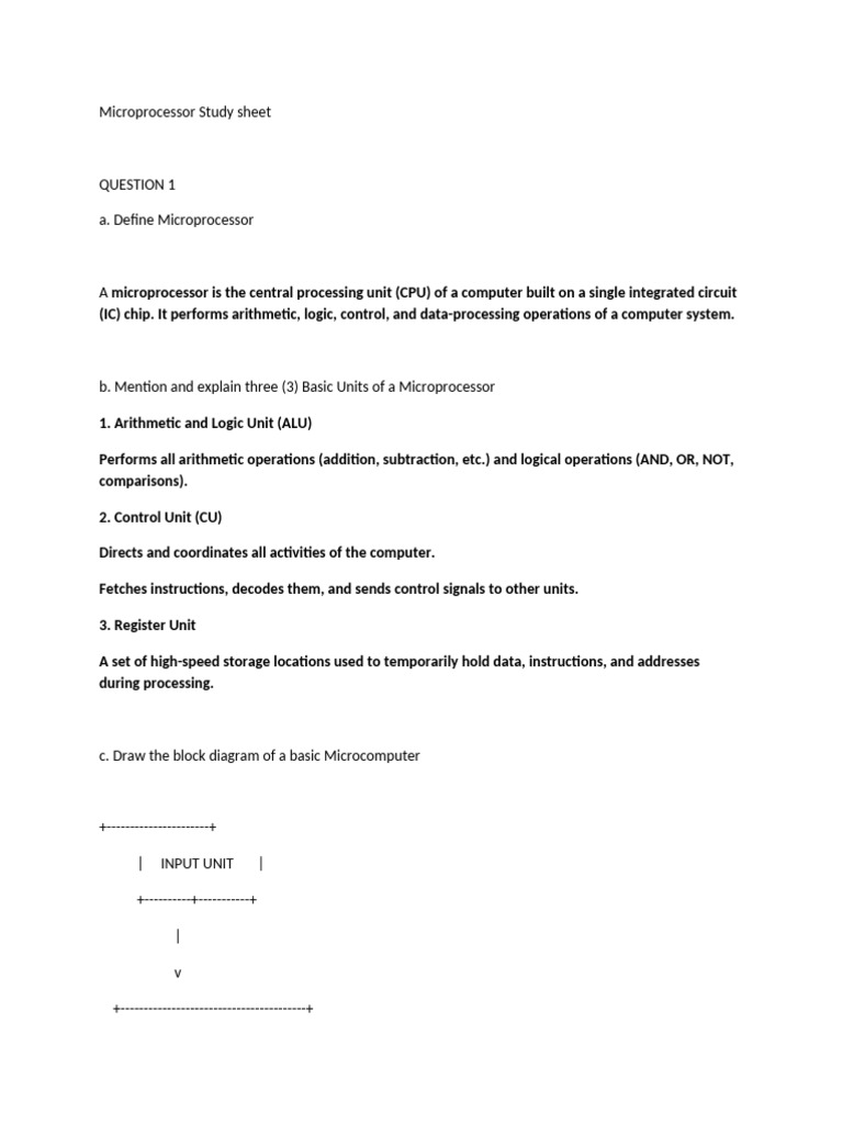 Microprocessor Basics and Features Guide | PDF | Central Processing ...