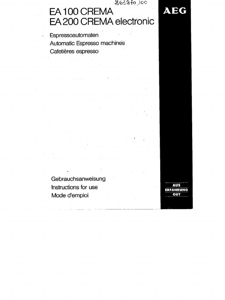 Aeg Ea 100 | PDF